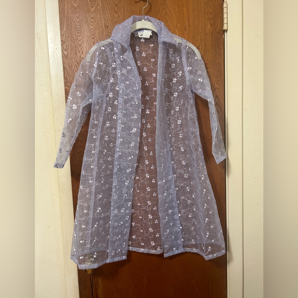 Vintage sheer polyester formal jacket , lavender